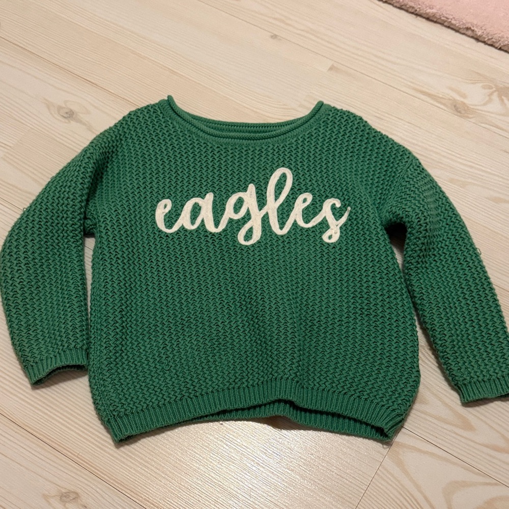 Green Sweater with Eagles Design